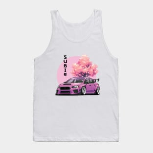 Subaru Impreza WRX STI Car Art - Widebody Modified Pink JDM Car Tank Top